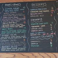 Entry menu at Y'not Organic in Pismo Beach