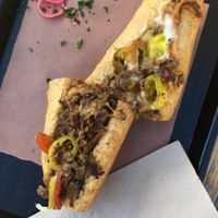 Vegan cheesesteak hoagie  at Dingers Deli - Food Cart in Portland