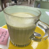 Matcha latte with almond milk at Nicolau Lisboa in Lisbon