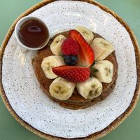 Pancake with mapel syrup, it wasn't enough sweet for me but was good any way at Nicolau Lisboa in Lisbon