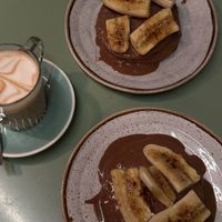 vegan banana & oat pancakes 🥞   at Nicolau Lisboa in Lisbon
