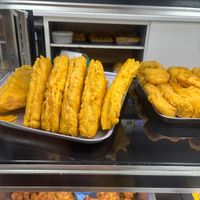 fried potato sandwich at Anand Sweets in Leeds