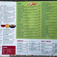 menu 1 at Anand Sweets in Leeds
