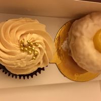 Lemon donut and chocolate cupcake at Sorelle and Co. in Toronto