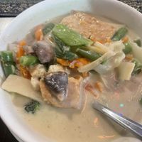 Few greens and mushies and other good veg in there   at Thai Chef's Restaurant in New Plymouth