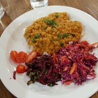 Dhal and salad at Amrutha Lounge - Earlsfield in South West London