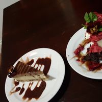 Coffee cheesecake and brownie at Amrutha Lounge - Earlsfield in South West London