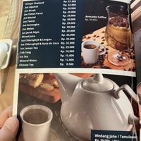 coffee menu  at Green Village in Jakarta