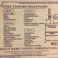 Menu at Napoli Pizzeria in Vacaville