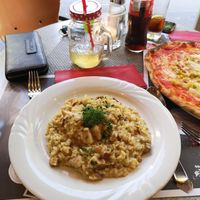 Vegan risotto (order without cheese and butter) at Al Castagno in Ehrwald