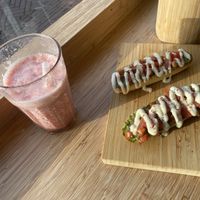 Smoothie and bruschettas   at Miss Nice Banana in Gouda