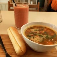 The soupe and the Lovely Smoothie at Miss Nice Banana in Gouda