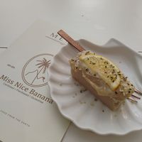 Almond and banana 🍰 at Miss Nice Banana in Gouda