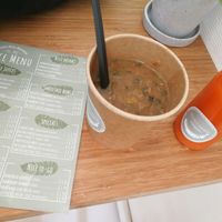 Banana soup... does not look great, but tastes good! at Miss Nice Banana in Gouda