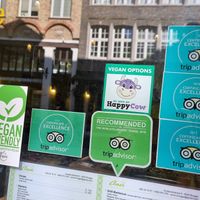 Happy Cow sticker which I had dropped in some years ago 😉 at Amon in Bruges