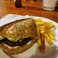 Vegan hamburger at El Limon in Tenerife