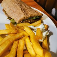 Vegan seitan sandwich at El Limon in Tenerife