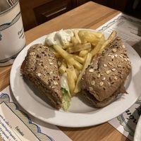 Sandwich with French fries and vegan mayo  at El Limon in Tenerife