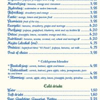 Menu jan 2025 at El Limon in Tenerife