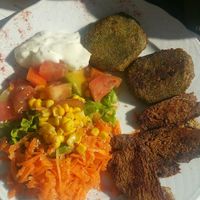 Seitan and spinach cutlet at El Limon in Tenerife