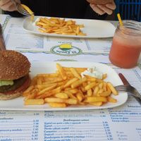Burger, fries and smoothie at El Limon in Tenerife