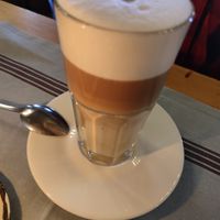 caramel latte with oatmilk at Park Cafe in Traunstein