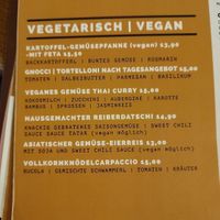 their vegetarian / vegan menu at Park Cafe in Traunstein