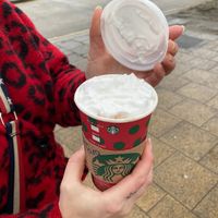 Now selling vegan whipped cream to go on top of hot chocolate and coffee. I had the hot chocolate with whipped cream which was amazing! at Starbucks in Rochester