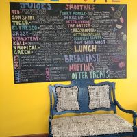 Main menu board at The Otter Juice Co in Hays