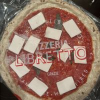 Frozen vegan margherita pizza  at Pizzeria Libretto in Toronto