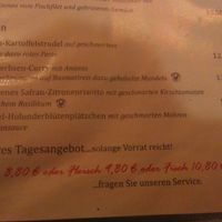 Vegan menu at Cafe Einstein in Freiburg