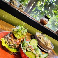 Forbidden Hamburguesa (unbelievable fresh & tasty AS HELL!)  at  PLANT GOSSIP - powered by OrVeganic Kitchen in Coeur D Alene