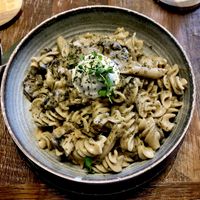 Creamy Alfredo Pasta at  PLANT GOSSIP - powered by OrVeganic Kitchen in Coeur D Alene