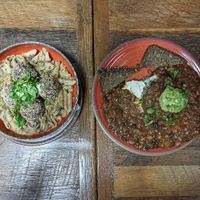 Sloppy Vegan Joe & Creamy Alfredo + Forbidden Balls  at  PLANT GOSSIP - powered by OrVeganic Kitchen in Coeur D Alene