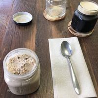 Iced mealk and coffee  at  PLANT GOSSIP - powered by OrVeganic Kitchen in Coeur D Alene