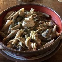Cashew Creamy Mushroom Pasta at  PLANT GOSSIP - powered by OrVeganic Kitchen in Coeur D Alene
