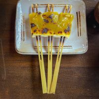 Tofu skewers with miso  at Okutan Kiyomizu in Kyoto