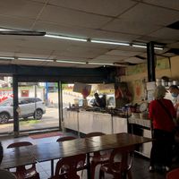 Temple in the background  at JB Vegetarian - Jalan Trus in Johor Bahru