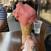Vegan strawberry ice cream :) at P & D Italian Quarter in Liverpool