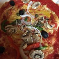 Vegan vegetarian pizza  at La Dolce Vita in Dumfries