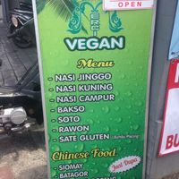 Look out for the sign on the road at Merci Vegan in Denpasar