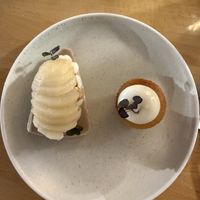 dessert chestnut flan  at Les Mauvaises Herbes in Lyon