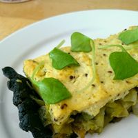 leek and active charcoal pie at Les Mauvaises Herbes in Lyon