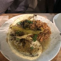 Hummus plate  at Les Mauvaises Herbes in Lyon