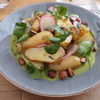 Salade de pommes de terre nouvelles rôties, estragon, sauce cresson at Les Mauvaises Herbes in Lyon