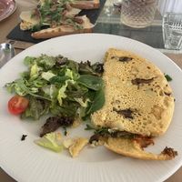 Vegan omelet (and the bruschetta in the background that the waitress called vegan)  at Say Yes in Ioannina