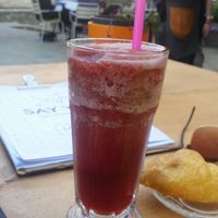 Sorbet-slush drink (forest fruits) -> they have mango, green apple, pineapple and some other flavours at Say Yes in Ioannina