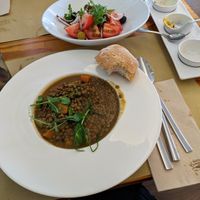 Lentil Stew und Canarian Salad 🥗 at Puerta Verde in Lanzarote