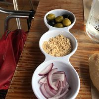 Olives and ground sesame   at Puerta Verde in Lanzarote