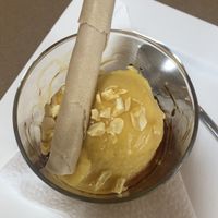 Homemade vegan mango ice cream  at Puerta Verde in Lanzarote